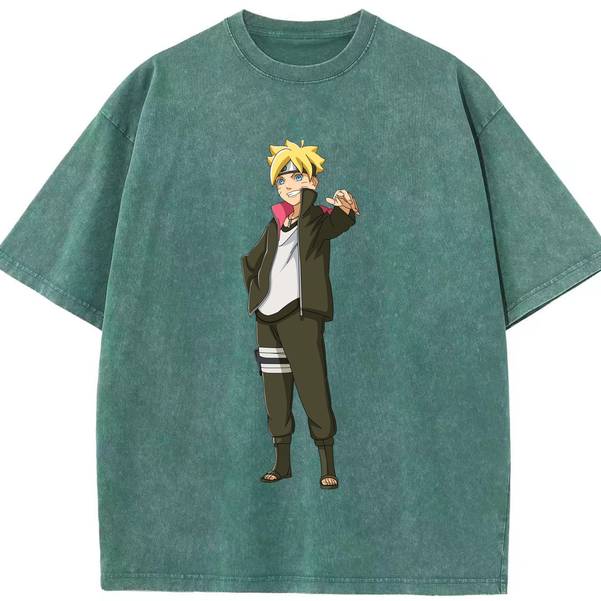 （画像用） NARUTO -ナルト- うずまき ボルト Uzumaki Boruto 綿100% ヴィンテージ風 半袖Tシャツ（フロントプリント）